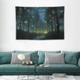 thumbnail image 2 of COMIO  Forest Tree Tapestry Fireflies Night Nature Landscape Tapestry Wall Hanging Home Decor for Bedroom Living Room Dorm, 2 of 7