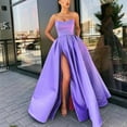 thumbnail image 2 of Bmisegm Women'sSolid Color Sexy Strapless Slit Long Zippered Chest Pad Evening Dress Dress Formal Dresses for Women L, 2 of 8