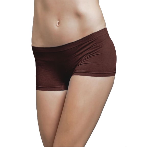Women Basic Solid Color Seamless Dance Exercise Mini Panties Boy Shorts Brief Spankies