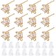 thumbnail image 1 of 12 pendientes de flores chapados en oro de 18 quilates con circonita cúbica, pasadores de diamantes de imitación y tuercas de latón., 1 of 9