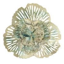 Metal Wall Decor, 3D Ginkgo Flower Wall Sculpture Stylish Art Craft Modern Triangular For Hall For Bedroom Type A