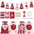 thumbnail image 2 of AMERTEER Christmas Decoration Countdown Drawstring Bag Advent Calendar Burlap Bags Set Fill for Kids & Adults Christmas Countdown Blue, 2 of 7