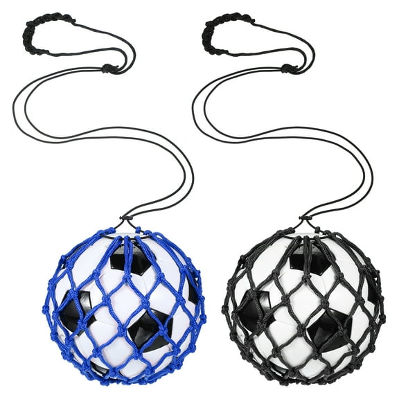 Uxcell Soccer Ball Kicking Net, Solo Football Ball Kick Net Practice Training Aid Soccer Return Black/Blue