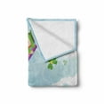 thumbnail image 2 of St. Patrick's Day Soft Flannel Fleece Blanket, Abstract Cartoon Happy Leprechaun Sliding down Rainbow Gold and Shamrock, Cozy Plush for Indoor and Outdoor Use, 50" x 60", Multicolor, by Ambesonne, 2 of 6