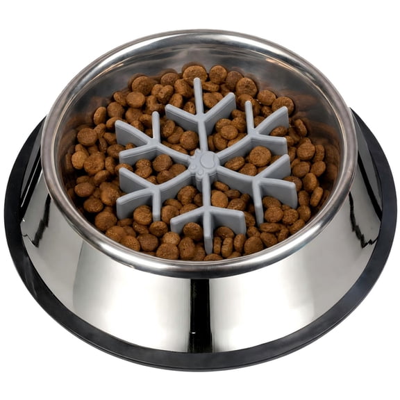 BN-LINK Stainless Steel Slow Feeder Dog Bowls, Puzzle Dog Bowls with Anti-slip Ring, for Small, Medium & Large Dogs, Dishwasher Safe
