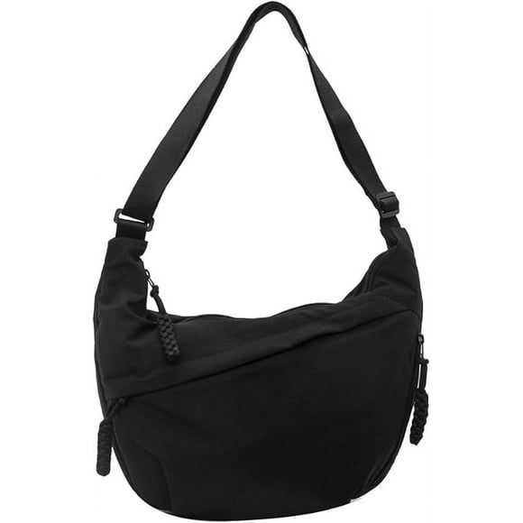 Nylon Crescent Crossbody Bag for Women Luna Bag Dumpling Bag Moon Shoulder Bag Lightweight Sling Bag Casual Hobo Bag