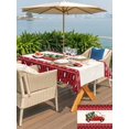 thumbnail image 4 of Outdoor Tablecloth with Umbrella Hole and Zipper, Red Christmas Truck Rectangle Table Cloth 52x70 Inch Waterproof Tablecloth, Xmas Tree Snowflake Plaid Holiday Picnic Table Cover for Patio Camping, 4 of 7
