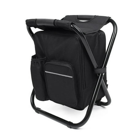 Insulated Cooler Chair (Outdoor Folding Stool Portable Backpack Chair Stool with Insulated Cooler Bag for Camping Fishing Hiking)