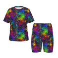thumbnail image 1 of Fotbe Bright Universe Pijama Estampada de 2 Piezas para Niños – Ropa de Dormir de Manga Corta Cómoda para Niños y Niñas, Camiseta y Shorts de Algodón-X-Large, 1 of 6