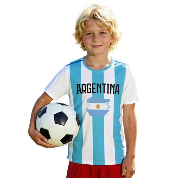 Soccer National T-Shirt Uniforms Printing Short Sleeve Shirts for Boys Fans