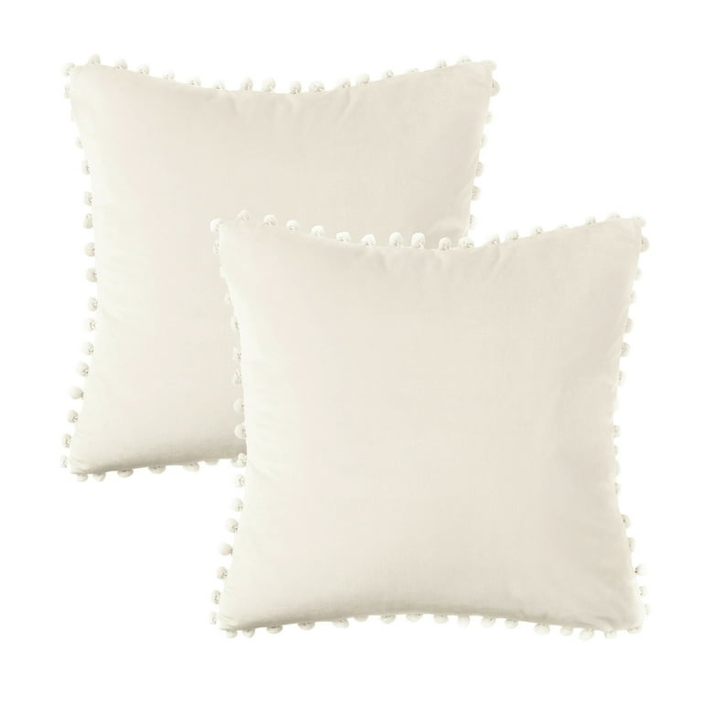 Phantoscope Pom Pom Velvet Series Decorative Throw Pillow 18