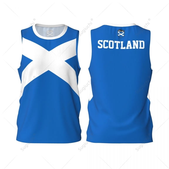 Scotland Flag Men Basketball Sports Jersey Running Fitness Multifunction Sleeveless tshirt Exclusive Custom Name Nunber