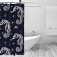 thumbnail image 2 of Shower Curtain, Seahorses skeleton starfish cool Waterproof Fabric Plastic Shower Curtain, Drying Fast Bathroom Curtain with 9 Buttonholes, Ruffle Shower Curtain 60x72in, 2 of 8