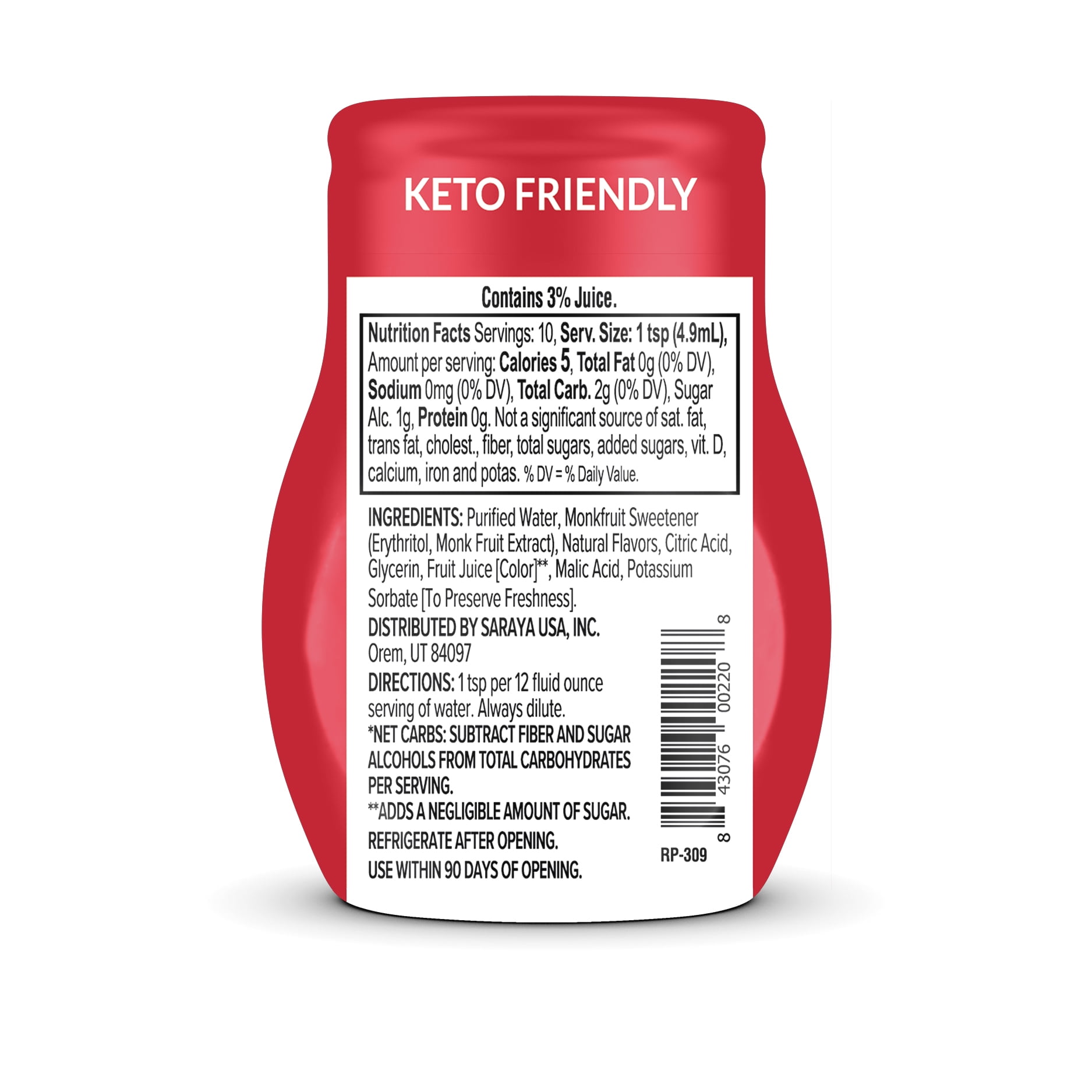 Lakanto Sugar Free Water Enhancer - Sweetened with Monk Fruit Sweetener and Erythritol, On the Go Liquid H2O Hydration, Zero Sugar, Naturally Flavored - Fruit Punch (1.67 fl oz - Pack of 6)