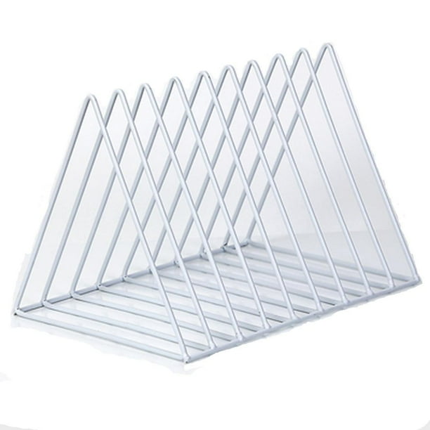 Estante de Soporte Triangular de Libros Sunnimix Blanco Organizador de Almacenamiento
