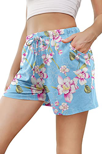 DUSDIMON Womens Summer Casual Shorts Lounge Pajama Pants with Pockets 