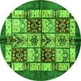 thumbnail image 1 of Ahgly Company Indoor Round Abstract Green Modern Area Rugs, 5' Round, 1 of 4