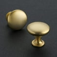 thumbnail image 2 of Ravinte 30 Pack Solid Knobs Kitchen Cabinet Round Pulls Dresser Handles Gold Cupboard Hardware Brushed Brass Door Drawer Knobs, 2 of 10