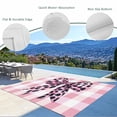 thumbnail image 6 of Outdoor Rug 5x8 ft Farmhouse Waterproof Outdoor Patio Rug Mat Non Slip Outside Area Rugs Carpet for RV,Camping,Porch,Deck,Pool,Balconybackyard,Pink Checkered Leopard Print Bow Pink Black, 6 of 9