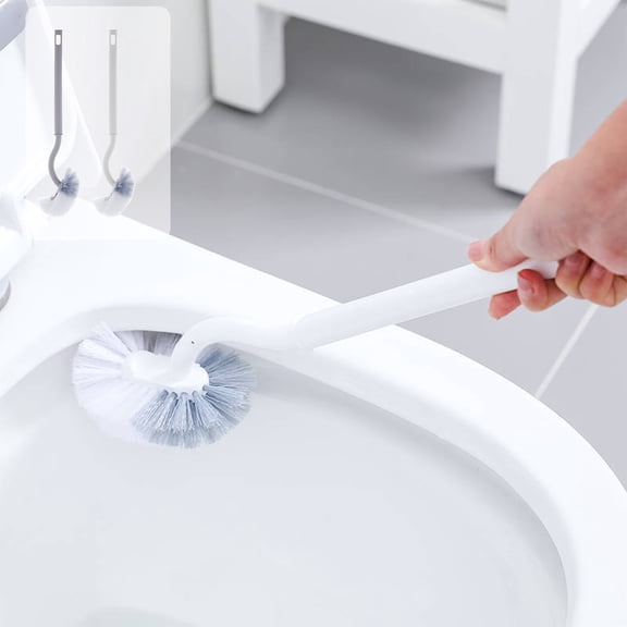 Xuniizn Toilet Brush and Holder Set with Drip Tray, Slim Vented Design & Strong Bristles for Bathroom Cleaning