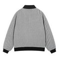 thumbnail image 3 of Men's Striped Jacquard Sweatshirt Patchwork Long Sleeve Turndown Collar Pullover Casual Loose Tops, 3 of 7