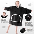 thumbnail image 3 of Sudadera portátil con capucha IFNOW para niños, negra con bolsillos y capucha, 3 of 9