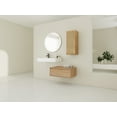 thumbnail image 4 of Lisonu 30-Inch Wall-Mounted Bathroom Vanity with Resin Sink & Side Cabinet, Floating Plywood Cabinet with Soft-Close Drawer, Imitation Oak Finish, 4 of 26