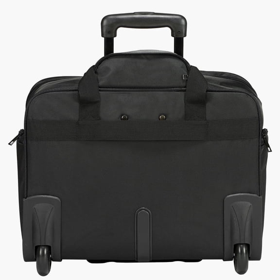 Rolling Laptop Bag for 17.3 Inch Laptop Wheeled Briefcase with Telescoping Handle Travel Computer Tote for Business Office Men Women Black