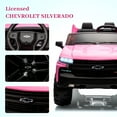 thumbnail image 2 of 24V Dual-Seater Chevrolet Ride-On Truck for Kids, Licensed Electric Vehicle with Parent Remote Control, 4-Wheel Spring Suspension, 3 Speed Settings, MP3 Player, and Wireless Music (Ages 3-8, Pink), 2 of 6