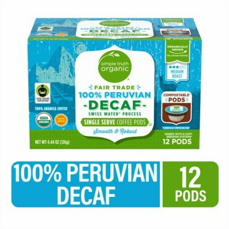 Simple Truth Organic Decaf 100% Peruvian Medium Roast Coffee Pods