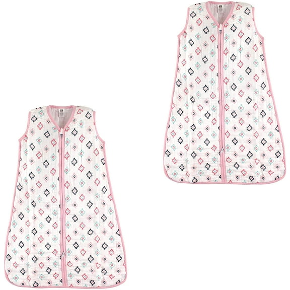 Hudson Baby Unisex Muslin Cotton Sleeveless Wearable Sleeping Bag, Sack, Blanket 12-18 Month Girl Aztec 2pk