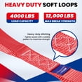 thumbnail image 2 of MOCA 8-Pack Soft Loop Tie Down Straps 4,000 Load Capacity & 12,000 Lbs Breaking Strength 1.6 x 17 inches Heavy Duty Tie Down Straps for Securing ATV, UTV, Motorcycles, Scooters & Dirt Bikes(Red), 2 of 8