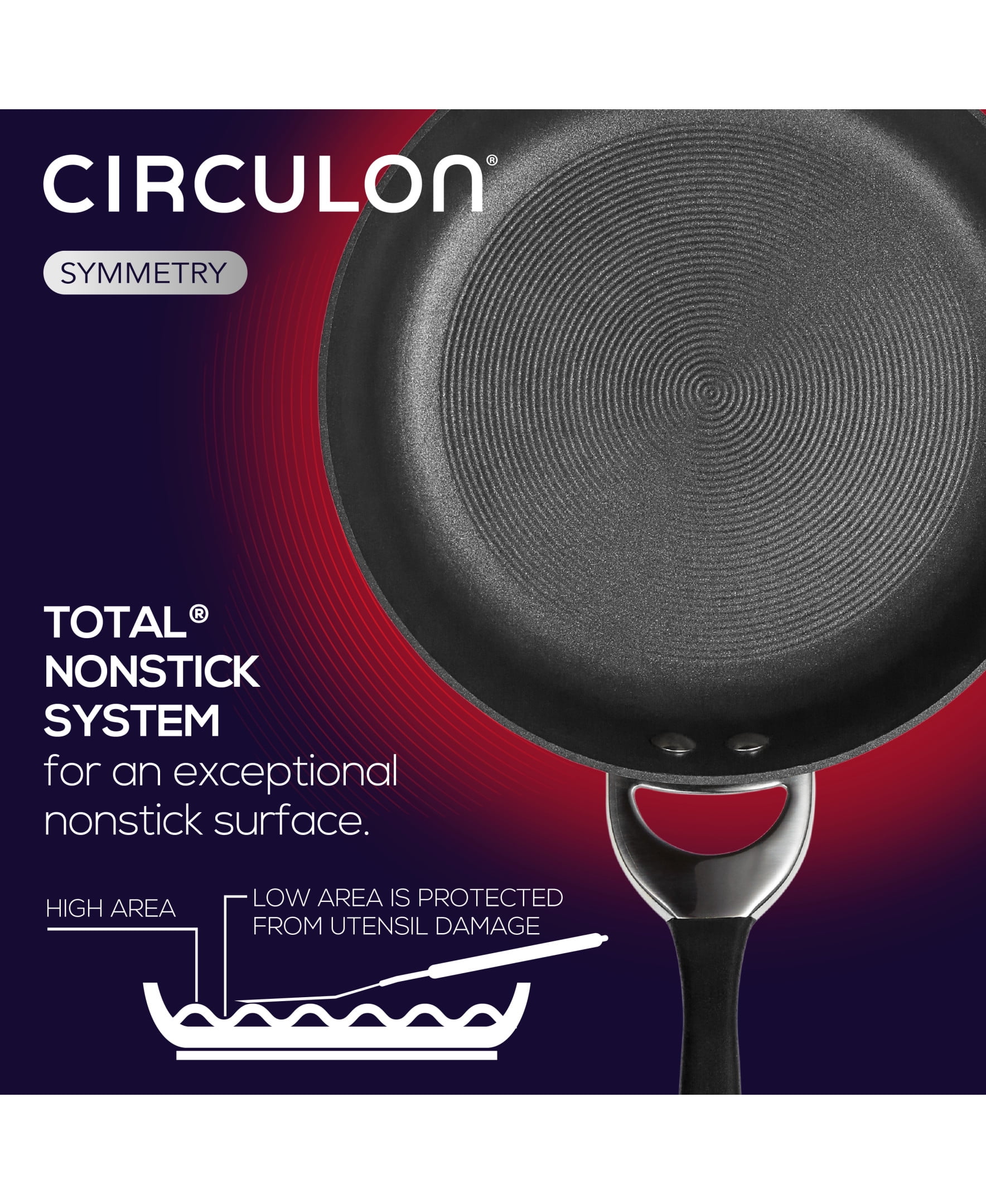 Circulon Symmetry 4 Piece Hard-Anodized Nonstick Pots and Pans Set, Black