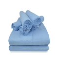 thumbnail image 1 of Victoria Valenti Embossed Sheet Set with 4 Pillow Cases, Double Brushed and Ultra Soft with Deep Pockets for Extra Deep Mattress, Microfiber, Queen Blue, 1 of 4