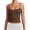 Coffee, variant on Women’s Scoop Neck Adjustable Strap Sleeveless Tank Top Soft Stretchy Fitted Camisole Basic Layering Shirt for Daily Wear