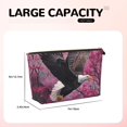 thumbnail image 4 of Toiletry Bag, Pink Flower Bald Eagle Leather Waterproof Travel Makeup Cosmetic Bag Organizer, Large Capacity Toiletry Bag for Travel Size Toiletries, Skin Care Bag for Women, 4 of 8