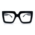 thumbnail image 5 of Womens Bold Mod Thick Plastic Rectangle Blue Light Filtering Computer Glasses Black - Clear, 5 of 8