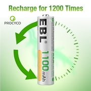 EBL AAA Rechargeable Batteries 1100mAh for Camera Toys Flashlight, Nimh, Triple a Batteries, 8-Pack