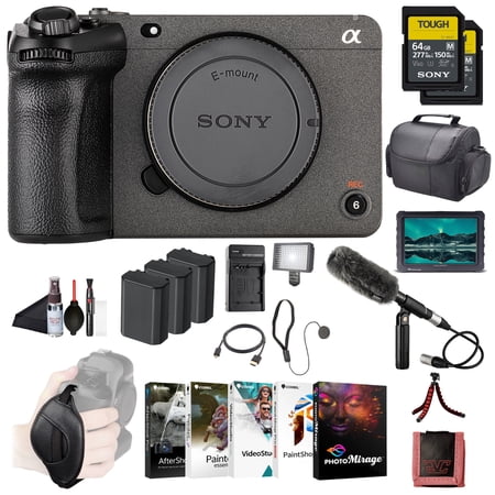 Sony FX30 Cinema Line Camera with XLR Handle Unit (ILME-FX30) – 26MP APS-C Sensor | 4K Super 35 Recording |4K Monitor  2 x 64GB SF-G Tough Card Pro Mic Bag 3 x NP-FZ100 Compatible Battery and More