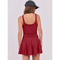 thumbnail image 4 of Vestido de tenis Caracilia Workout con bolsillos cortos rojo para mujer, 4 of 8
