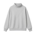 thumbnail image 3 of Comdrip Turtleneck Sweatshirt, Womens Oversized Sweatshirts Mock Neck Pullover Long Sleeve Tops Fall Outfits 2025 Clothes Womens Oversized Mock Neck Sweatshirt Grey S, 3 of 5