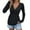 Black, variant on Womens Twist Front Top Fashion Deep V-Neck Knotted Dressy Blouses Long Sleeve Elegant Shirt Casual T-Shirt Solid Color Pullover Tunic Tops
