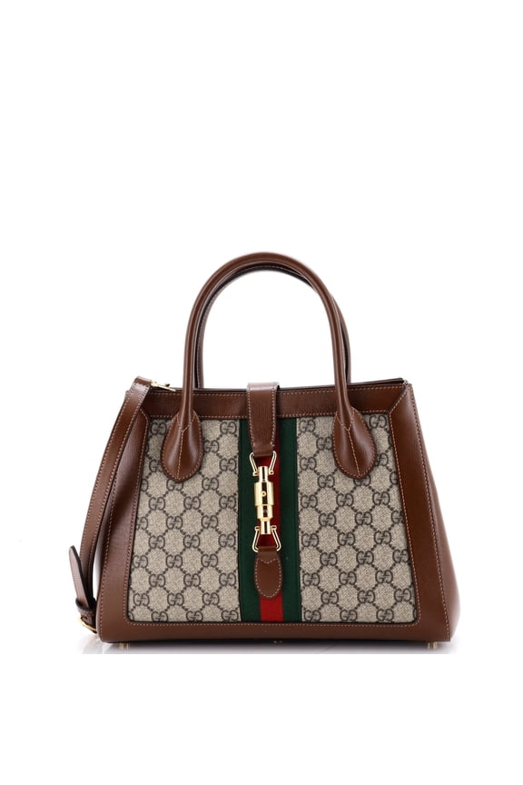 Pre-Owned Jackie 1961 Web Tote GG Canvas and Leather Medium By Rebag
