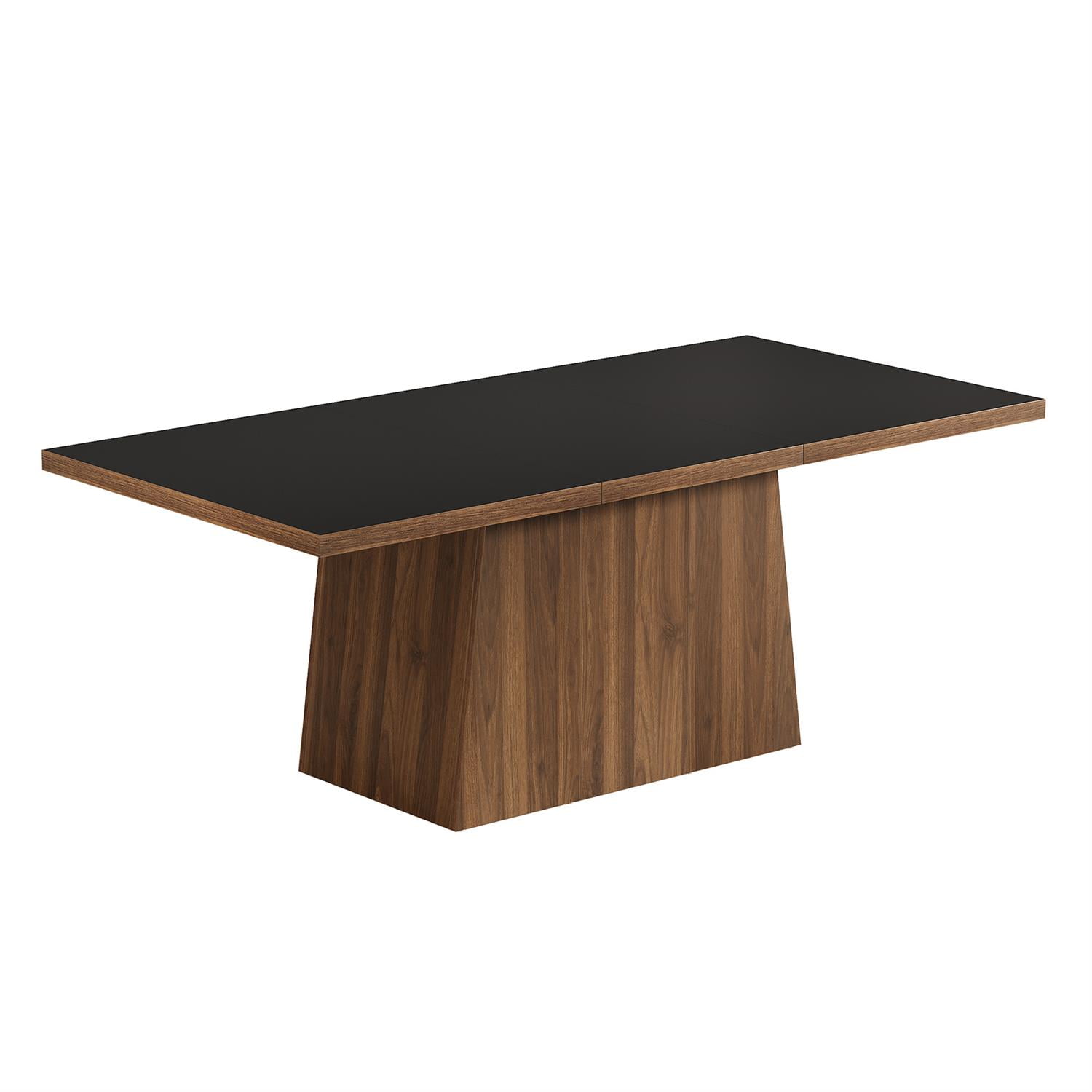 Demi Bonn 62" Rectangular Dining and Conference Table, Solid Wood Base Table for Living Room, Brown