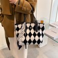 thumbnail image 2 of Bolsas La Axila Hombro Bolso Vagabundo Estética para Mujeres A Cuadros Pelares Gran Capacidad Con Cinta Escolar, 2 of 9