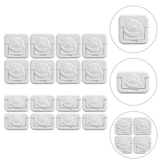 16 Pcs Outlet Covers Plug Protectors Cabinets Locks for Kids Safety Childproof Baby Infant White