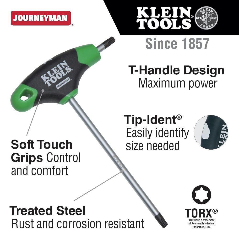 Klein Tools JTH67T 7-Piece TORX 6 in. Blade T-Handle Hex Key Set with Stand