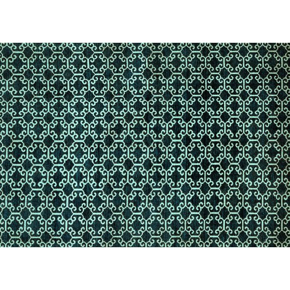 Ahgly Company Indoor Rectangle Abstract Light Blue Modern Area Rugs, 5' x 7'