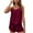 Wine, variant on Womens 2-Piece Wine Pajama Set - Spaghetti Strap Camisole & Shorts, Polyester Spandex, S-XXL,Size M