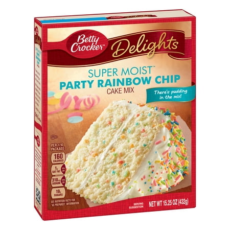Betty Crocker Super Moist Rainbow Chip Cake Mix, 15.25